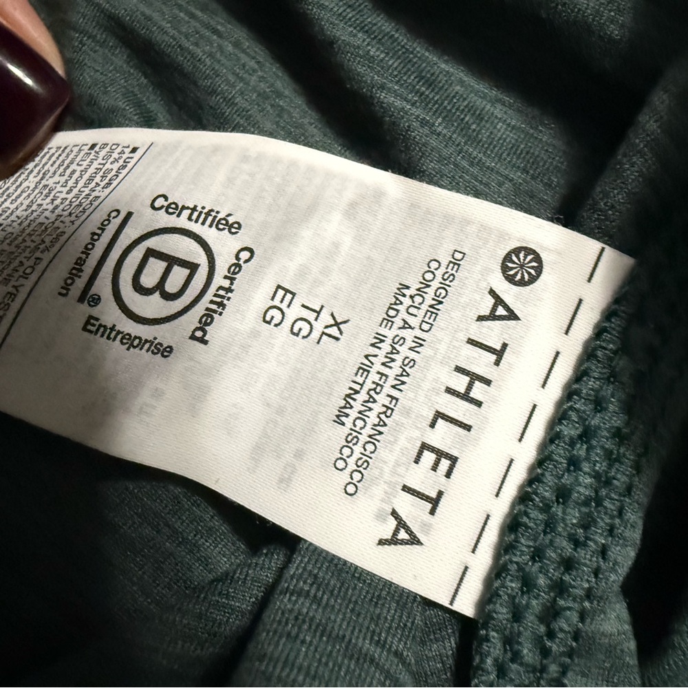 NWT Athleta Wens SoftLuxe Half Zip Pine Heather Athletic Top SO soft! - Picture 13 of 13